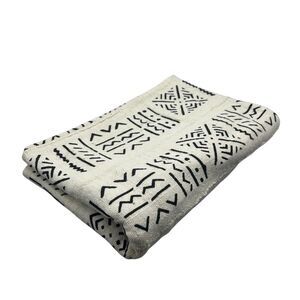 The Bead Chest Bogolan White Mali Mud Cloth Handmade in West Africa Home Decor